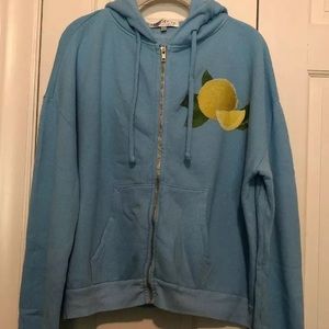 Wildfox Lemonade Marquis Zip Hoodie Large